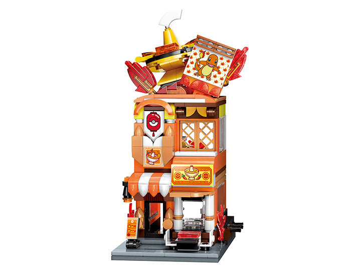 Pokemon Charmander Hotpot Restaurant Qman Building Blocks Toy Set
