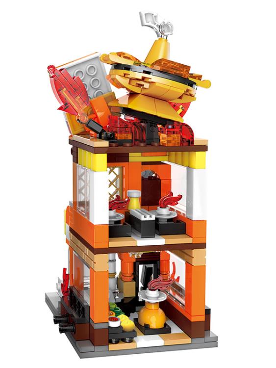 Pokemon Charmander Hotpot Restaurant Qman Building Blocks Toy Set