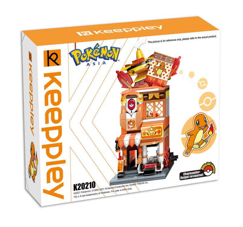 Pokemon Charmander Hotpot Restaurant Qman Building Blocks Toy Set